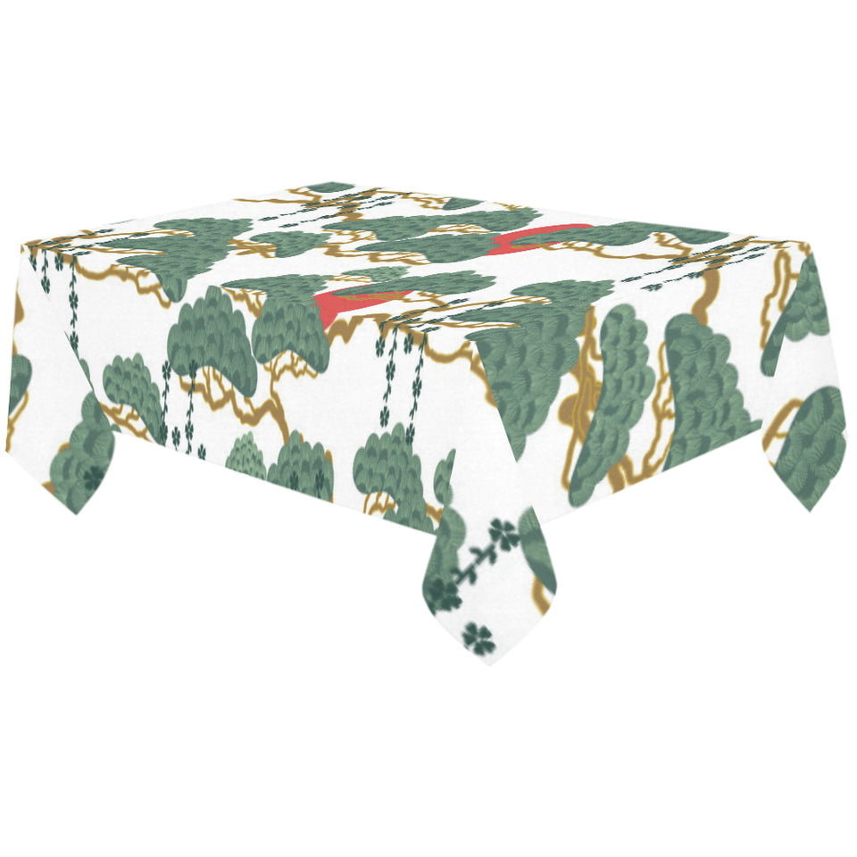 Bonsai red sun japanese pattern Tablecloth