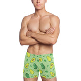 Avocado pattern green background Men's Swimming Trunks