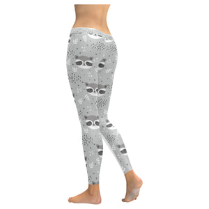 Cute raccoons leaves dot Women's Legging Fulfilled In US