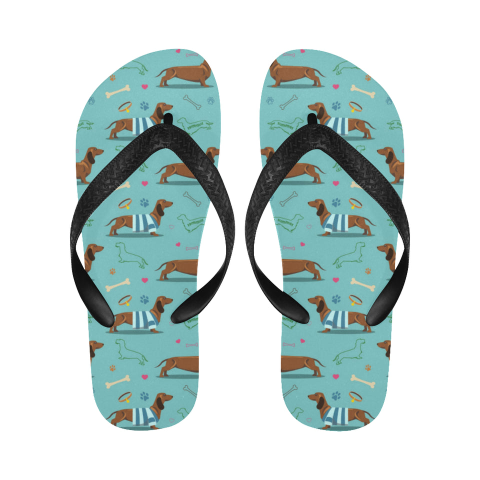 Dachshund decorative background Unisex Flip Flops