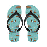 Dachshund decorative background Unisex Flip Flops
