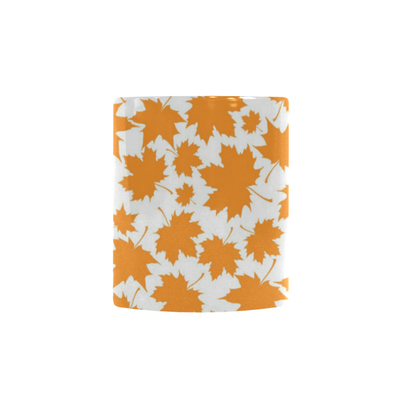 Orange Maple Leaf pattern Morphing Mug Heat Changing Mug