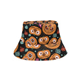 Pumpkin flowers spiderweb Halloween theme Unisex Bucket Hat
