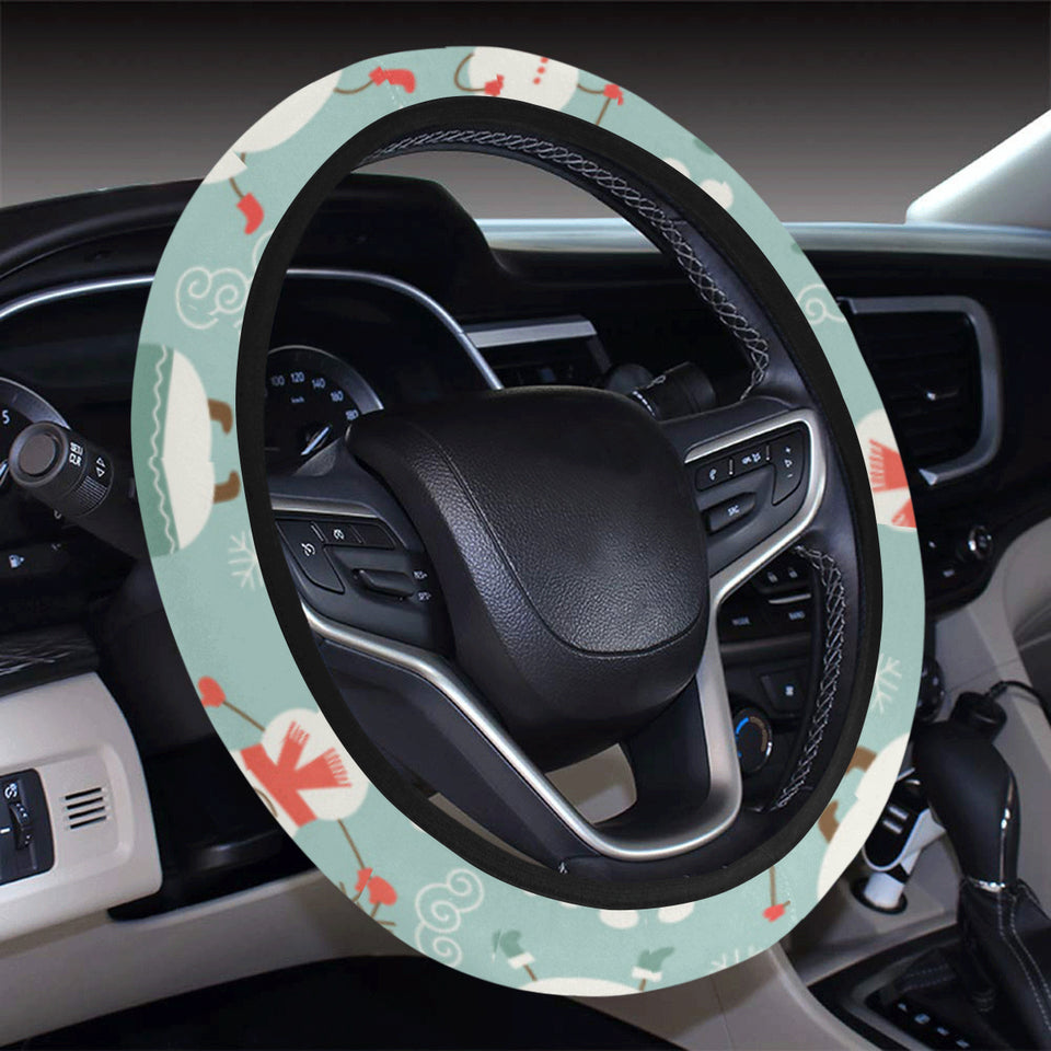Cute snowman pattern Car Steering Wheel Cover