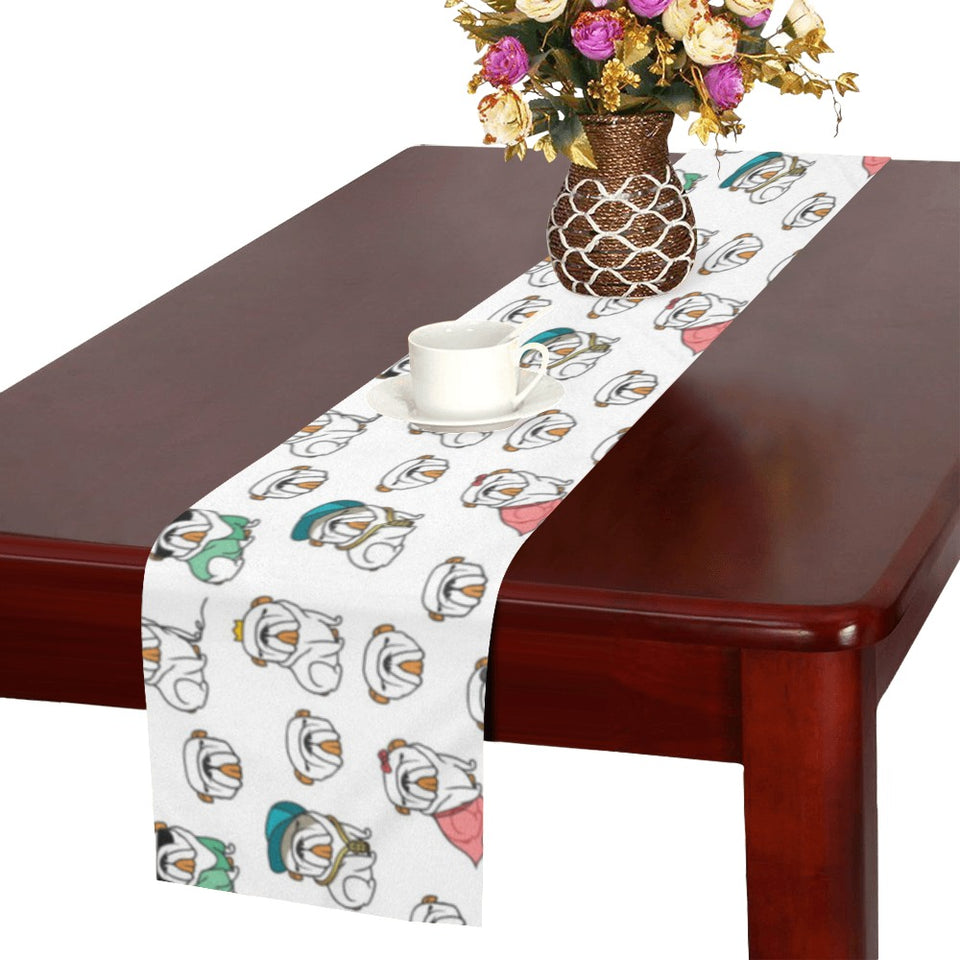 English Bulldog Pattern Print Design 03 Table Runner