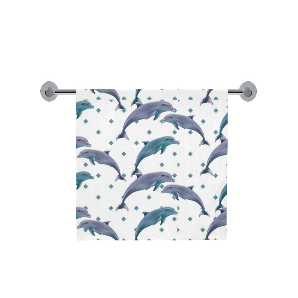 Dolphins pattern dotted background Bath Towel