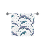 Dolphins pattern dotted background Bath Towel