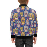 Sugar skull flower pattern Kids' Boys' Girls' Bomber Jacket