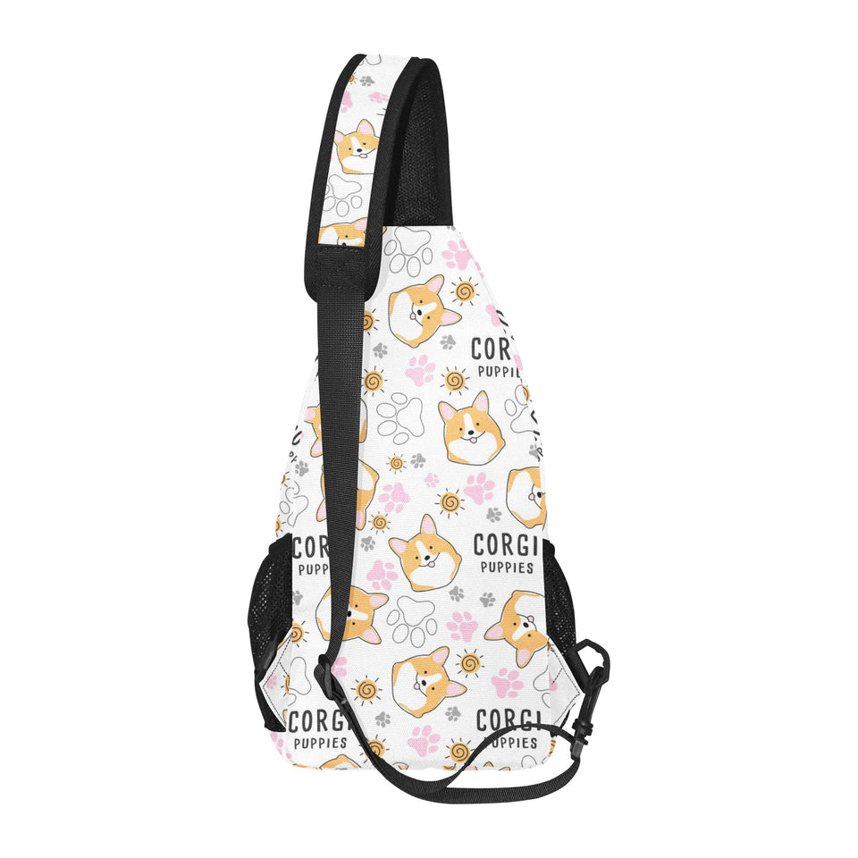Corgi Dog Pattern All Over Print Chest Bag