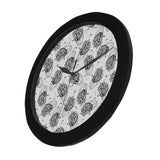 Hand drawn french fries pattern Elegant Black Wall Clock