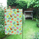 Colorful donut pattern green background House Flag Garden Flag