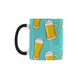 Beer pattern green background Morphing Mug Heat Changing Mug