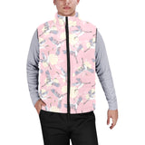 Japanese crane rose pattern Men's Padded Vest