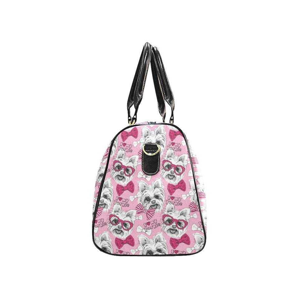 Yorkshire Terrier Pattern Print Design 03 Travel Bag