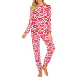 Lips Pattern Print Design 01 Women's All Over Print Pajama Set