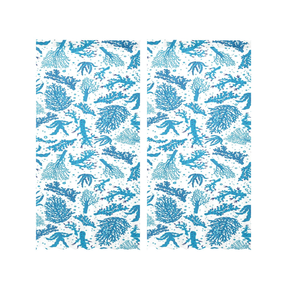 Coral Reef Pattern Print Design 01 Gauze Curtain