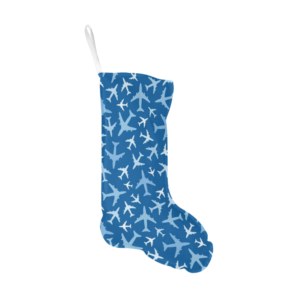 Airplane pattern in the sky Christmas Stocking
