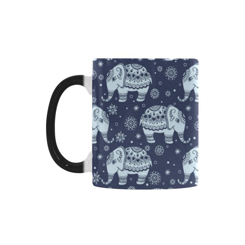 Elephant tribal design pattern Morphing Mug Heat Changing Mug