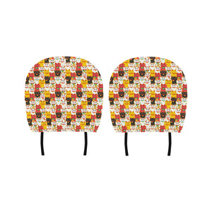 Colorful Maneki neko cat pattern Car Headrest Cover