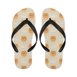 Cute brown pomeranian puppy on blue Unisex Flip Flops