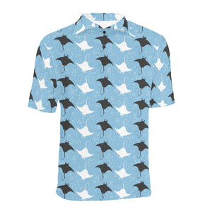 Stingray Pattern Print Design 03 Men's All Over Print Polo Shirt