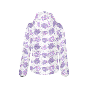 Hedgehog Pattern Print Design 05 Women's Padded Hooded Jacket