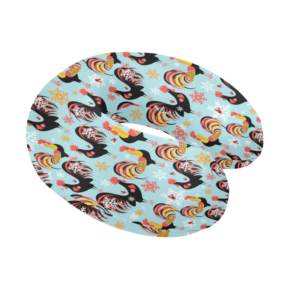 Rooster chicken cock snowfalke U-Shaped Travel Neck Pillow