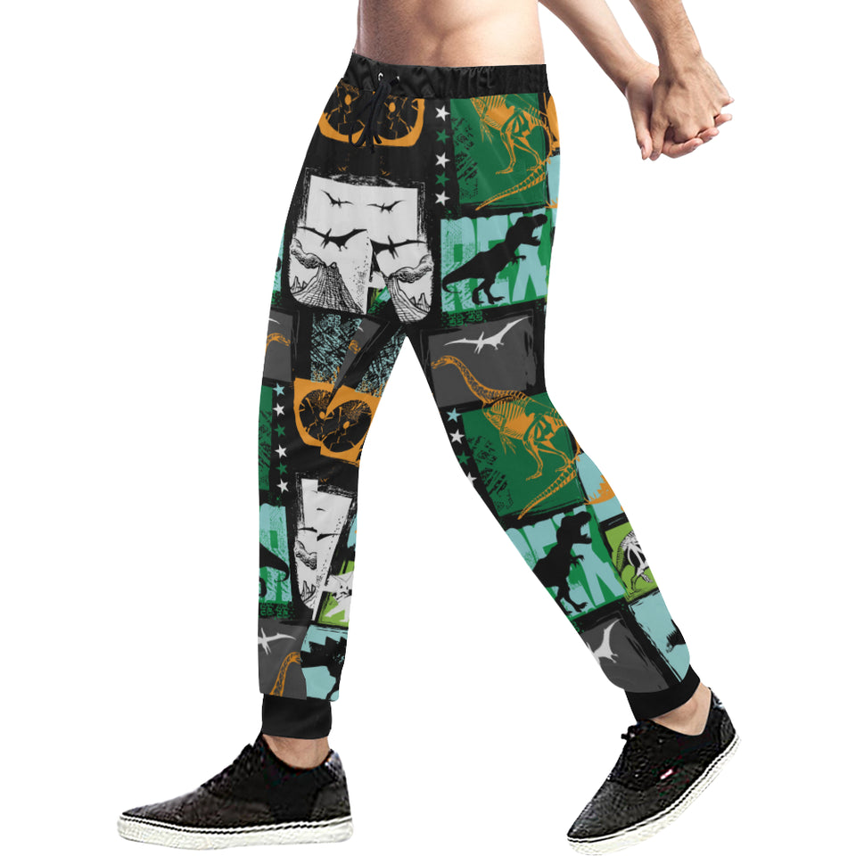 dinosaurs print pattern Unisex Casual Sweatpants
