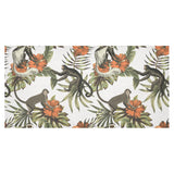 Monkey red hibiscus flower palm leaves floral patt Tablecloth