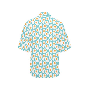 Fried Eggs Pattern Print Design 04 Women's All Over Print Hawaiian Shirt