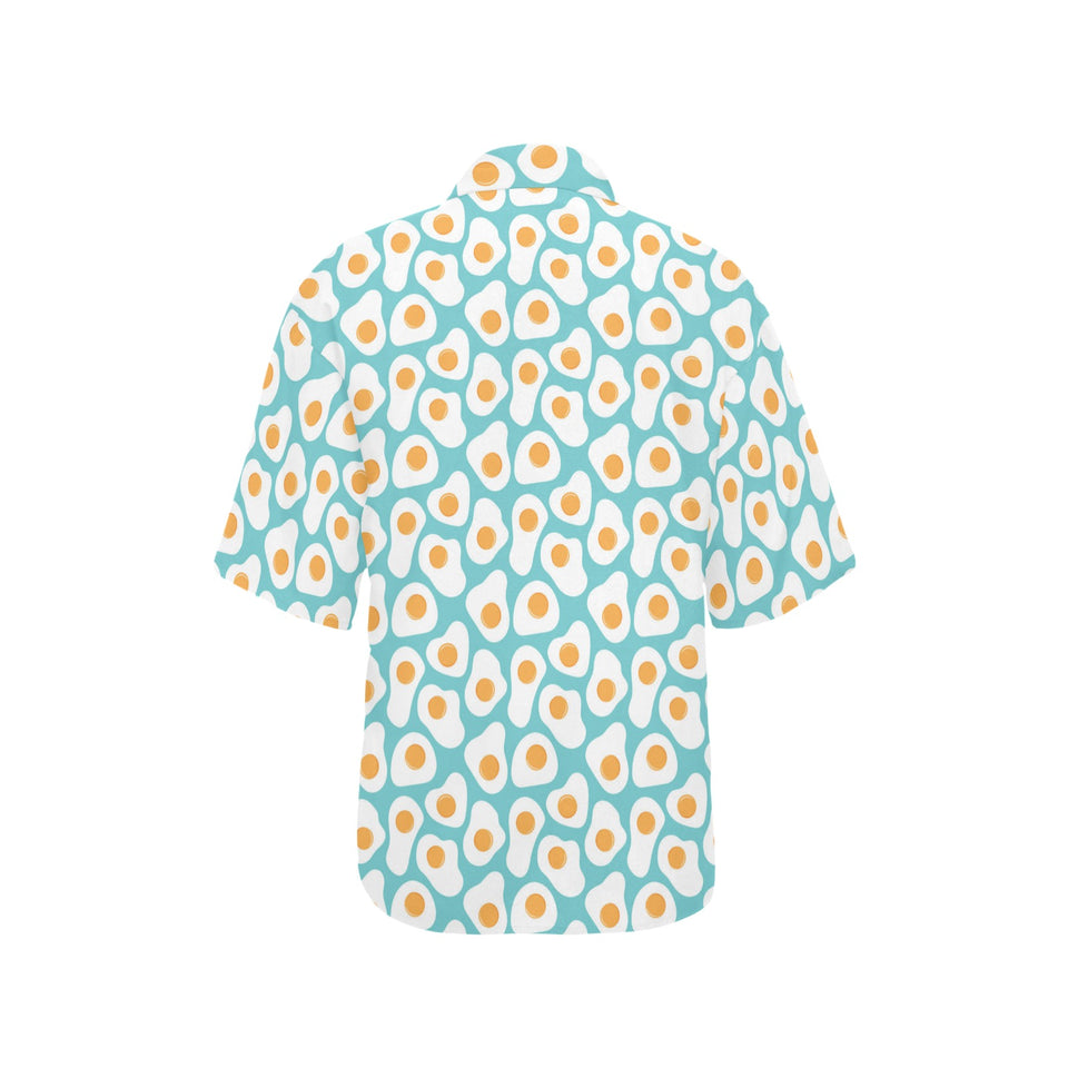 Fried Eggs Pattern Print Design 04 Women's All Over Print Hawaiian Shirt