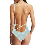 White cute hamsters heart pattern Women's One-Piece Swimsuit