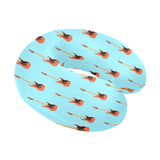 electric guitar pattern light blue background U-Shaped Travel Neck Pillow