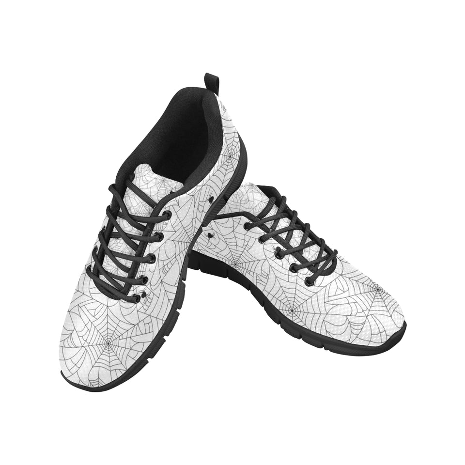 Spider web cobweb pattern white background Women's Sneaker Shoes