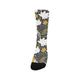 Beautiful gold autumn maple leaf pattern Crew Socks