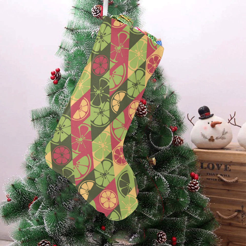 Cool Geometric lime pattern Christmas Stocking