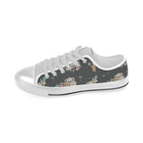 Cute koala pattern Men's Low Top Canvas Shoes White