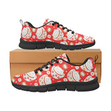 Cute Maneki neko cat red background Men's Sneaker Shoes
