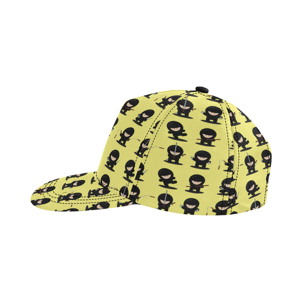 Cute ninja yellow background All Over Print Snapback Cap