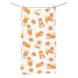 Brown pomeranian pattern Bath Towel