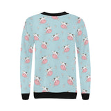 Cute cow flower pattern Women's Crew Neck Sweatshirt