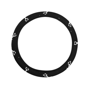 Engine Piston Black Theme Pattern Print Design 03 Car Steering Wheel Cover