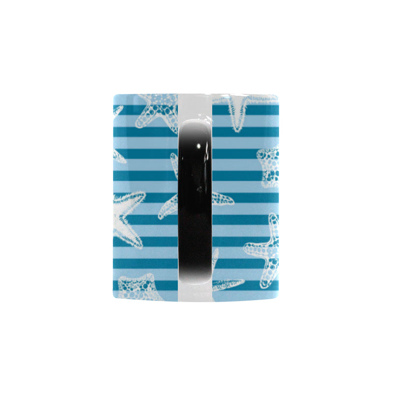 Starfish blue blackground Morphing Mug Heat Changing Mug