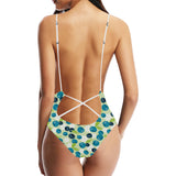 blueberry flower pattern Women's One-Piece Swimsuit