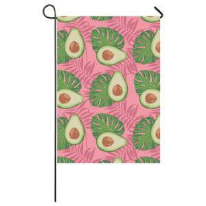 Avocado slices leaves pink back ground House Flag Garden Flag