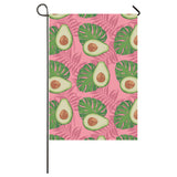 Avocado slices leaves pink back ground House Flag Garden Flag