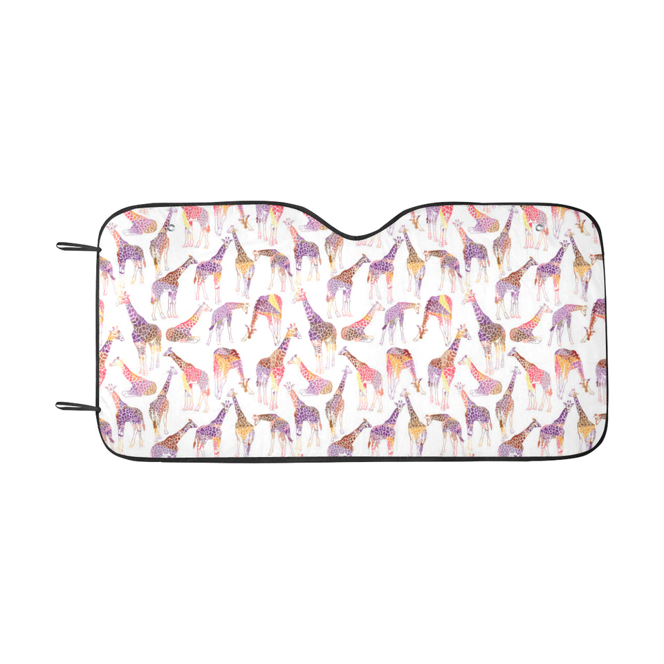 Giraffe Pattern Print Design 02 Car Sun Shade
