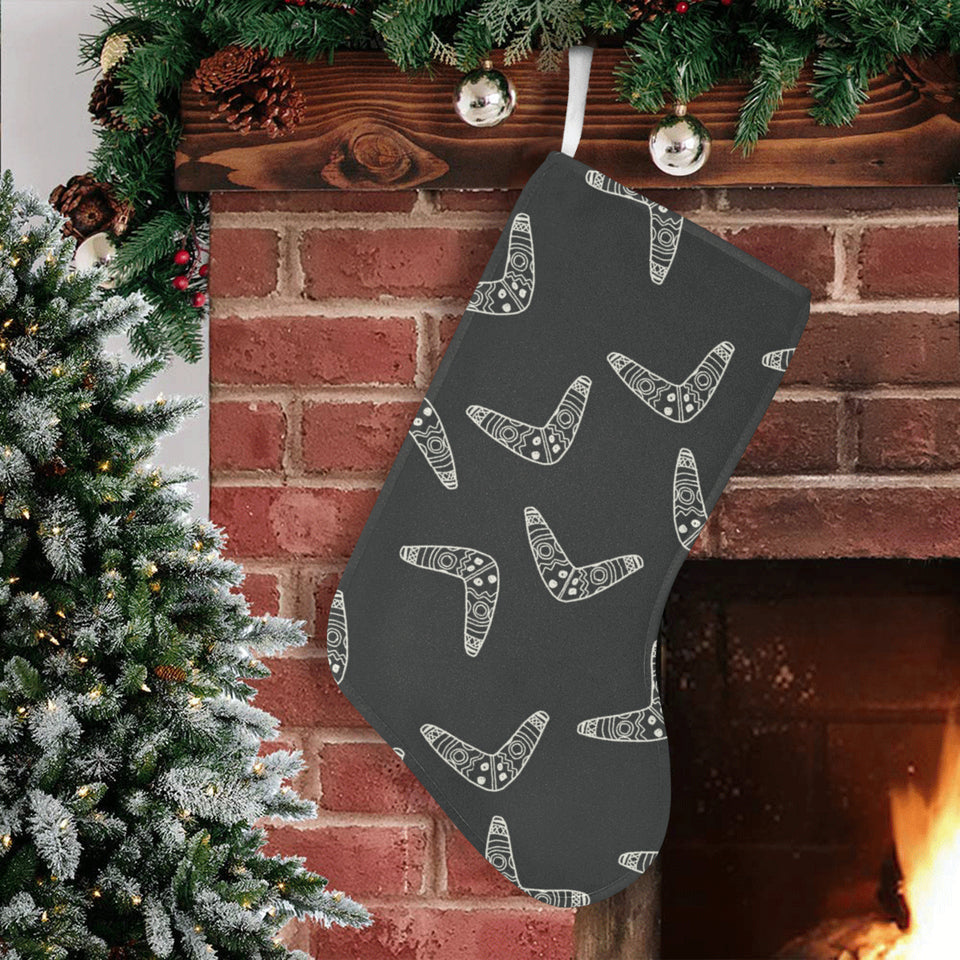 Hand drawn boomerang Australian aboriginal ornamen Christmas Stocking