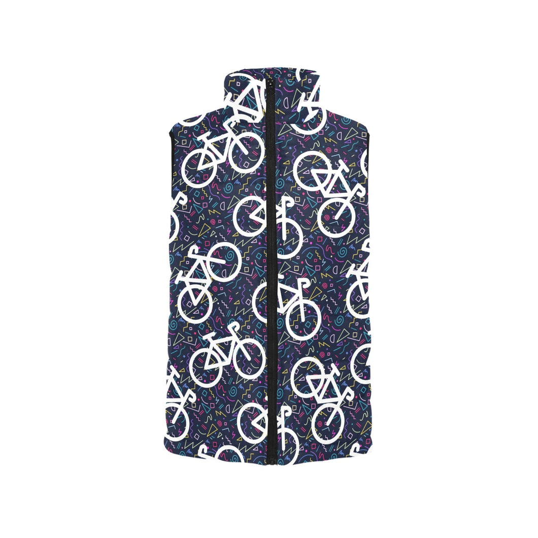 Bicycle Pattern Print Design 03 Men's Padded Vest