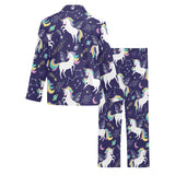 Hand drawn cute unicorn star planet Men's Long Pajama Set